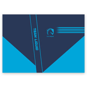 Поздравительная открытка с принтом TEAM LIQUID E-SPORT , 100% бумага | плотность бумаги 280 г/м2, матовая, на обратной стороне линовка и место для марки
 | 2019 | blue | cybersport | esport | liquid | logo | pro league | team | team liquid | киберспорт | логотип | тим ликвид | фирменные цвета
