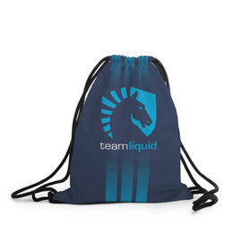 Рюкзак-мешок 3D с принтом TEAM LIQUID E-SPORT , 100% полиэстер | плотность ткани — 200 г/м2, размер — 35 х 45 см; лямки — толстые шнурки, застежка на шнуровке, без карманов и подкладки | 2019 | blue | cybersport | esport | liquid | logo | pro league | team | team liquid | киберспорт | логотип | тим ликвид | фирменные цвета