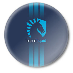 Значок с принтом TEAM LIQUID E-SPORT ,  металл | круглая форма, металлическая застежка в виде булавки | 2019 | blue | cybersport | esport | liquid | logo | pro league | team | team liquid | киберспорт | логотип | тим ликвид | фирменные цвета