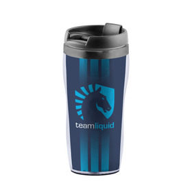 Термокружка-непроливайка с принтом TEAM LIQUID E-SPORT , внутренняя часть — пищевой пластик, наружная часть — прозрачный пластик, между ними — полиграфическая вставка с рисунком | объем — 350 мл, герметичная крышка | 2019 | blue | cybersport | esport | liquid | logo | pro league | team | team liquid | киберспорт | логотип | тим ликвид | фирменные цвета