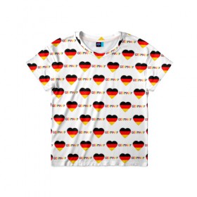 Детская футболка 3D с принтом Love Germany , 100% гипоаллергенный полиэфир | прямой крой, круглый вырез горловины, длина до линии бедер, чуть спущенное плечо, ткань немного тянется | Тематика изображения на принте: germany | германия