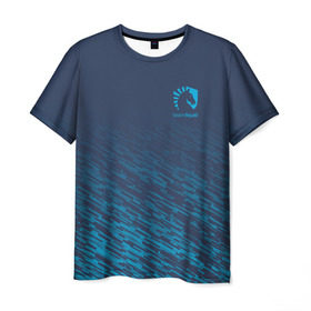 Мужская футболка 3D с принтом TEAM LIQUID E-SPORT , 100% полиэфир | прямой крой, круглый вырез горловины, длина до линии бедер | 2019 | blue | cybersport | esport | liquid | logo | pro league | team | team liquid | киберспорт | логотип | тим ликвид | фирменные цвета