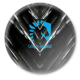 Значок с принтом TEAM LIQUID E-SPORT ,  металл | круглая форма, металлическая застежка в виде булавки | Тематика изображения на принте: 