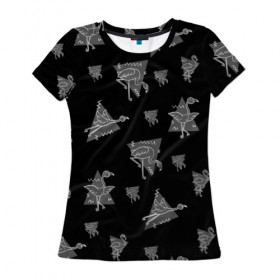 Женская футболка 3D с принтом Дивный фламинго , 100% полиэфир ( синтетическое хлопкоподобное полотно) | прямой крой, круглый вырез горловины, длина до линии бедер | Тематика изображения на принте: 