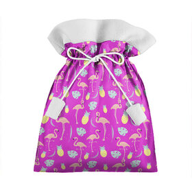 Подарочный 3D мешок с принтом Тропическое наслаждения , 100% полиэстер | Размер: 29*39 см | африка | крылья | мода | прикольные | природа | птица | розовый | фламинго | цвет | яркие