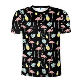 Мужская футболка 3D спортивная с принтом Розовый фламинго , 100% полиэстер с улучшенными характеристиками | приталенный силуэт, круглая горловина, широкие плечи, сужается к линии бедра | Тематика изображения на принте: африка | крылья | мода | прикольные | природа | птица | розовый | фламинго | цвет | яркие