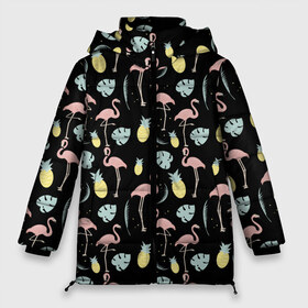 Женская зимняя куртка 3D с принтом Розовый фламинго , верх — 100% полиэстер; подкладка — 100% полиэстер; утеплитель — 100% полиэстер | длина ниже бедра, силуэт Оверсайз. Есть воротник-стойка, отстегивающийся капюшон и ветрозащитная планка. 

Боковые карманы с листочкой на кнопках и внутренний карман на молнии | африка | крылья | мода | прикольные | природа | птица | розовый | фламинго | цвет | яркие
