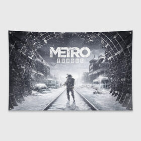 Флаг-баннер с принтом Metro Exodus Артём , 100% полиэстер | размер 67 х 109 см, плотность ткани — 95 г/м2; по краям флага есть четыре люверса для крепления | 4a games | deep silver | metro | метро