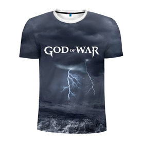 Мужская футболка 3D спортивная с принтом God of WAR , 100% полиэстер с улучшенными характеристиками | приталенный силуэт, круглая горловина, широкие плечи, сужается к линии бедра | 