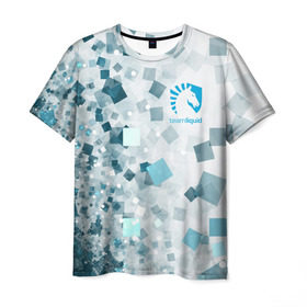 Мужская футболка 3D с принтом TEAM LIQUID E-SPORT , 100% полиэфир | прямой крой, круглый вырез горловины, длина до линии бедер | 2019 | blue | cybersport | esport | liquid | logo | pro league | team | team liquid | киберспорт | логотип | тим ликвид | фирменные цвета