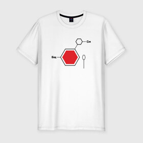 Мужская футболка хлопок Slim с принтом Сметанат борщу , 92% хлопок, 8% лайкра | приталенный силуэт, круглый вырез ворота, длина до линии бедра, короткий рукав | борщ | еда | сметана | формула | химия