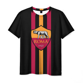 Мужская футболка 3D с принтом FC Roma Lines , 100% полиэфир | прямой крой, круглый вырез горловины, длина до линии бедер | football | italia | logo | roma | sport | италия | лого | спорт | фк | футбол | футбольный клуб | эмблема