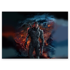Поздравительная открытка с принтом Mass Effect 3 , 100% бумага | плотность бумаги 280 г/м2, матовая, на обратной стороне линовка и место для марки
 | Тематика изображения на принте: action | edition | rpg | shooter | special | геты | жнецы | инженер | разведчик | солдат | страж | цербер | штурмовик | шутер