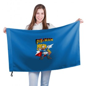 Флаг 3D с принтом Гомер Супергерой , 100% полиэстер | плотность ткани — 95 г/м2, размер — 67 х 109 см. Принт наносится с одной стороны | 