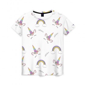Женская футболка 3D с принтом Just belive , 100% полиэфир ( синтетическое хлопкоподобное полотно) | прямой крой, круглый вырез горловины, длина до линии бедер | belive | unicorn | unicorns | верь | единорог | единороги | облака | просто верь | радуга