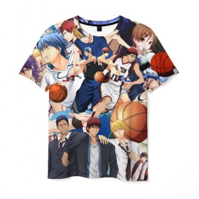 Мужская футболка 3D с принтом Kuroko no Basket , 100% полиэфир | прямой крой, круглый вырез горловины, длина до линии бедер | аниме | баскетбол | спорт