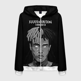 Мужская толстовка 3D на молнии с принтом Xxxtentation RIP , 100% полиэстер | длина до линии бедра, манжеты и пояс оформлены мягкой тканевой резинкой, двухслойный капюшон со шнурком для регулировки, спереди молния, по бокам два кармана | Тематика изображения на принте: at | i | look | me | p | r | r.i.p. | revenge | rip | x | xtentation | xxx | рэп