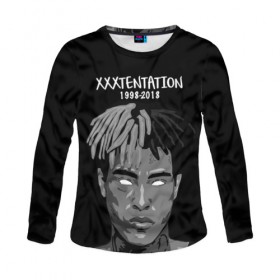 Женский лонгслив 3D с принтом Xxxtentation RIP , 100% полиэстер | длинные рукава, круглый вырез горловины, полуприлегающий силуэт | at | i | look | me | p | r | r.i.p. | revenge | rip | x | xtentation | xxx | рэп