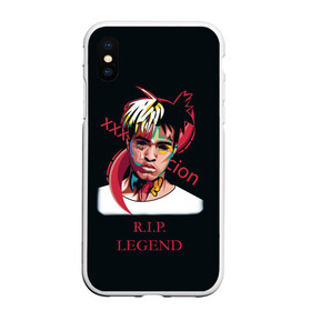 Чехол для iPhone XS Max матовый с принтом XXXTentacion RIP Legend 2 , Силикон | Область печати: задняя сторона чехла, без боковых панелей | legend | r.i.p. | rap | rip | tentacion | xxxtentacion | джасей онфрой | икс | легенда | покойся с миром | рэп | тентаньсьен | тентасьён | тентасьон | экс