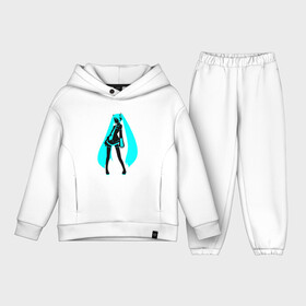 Детский костюм хлопок Oversize с принтом Силуэт Miku Hatsune ,  |  | anime | aquamarin | aquamarine | everlasting | hatsune | j pop | miku | projectdiva | singer | summer | vocaloid | аквамарин | аниме | бесконечное | вокалоид | лето | мику | певица | хацуне | хацунэ