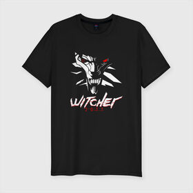 Мужская футболка хлопок Slim с принтом WITCHER 2077 (ВЕДЬМАК 2077) , 92% хлопок, 8% лайкра | приталенный силуэт, круглый вырез ворота, длина до линии бедра, короткий рукав | 2019 | cd project red | cyberpunk 2077 | future | hack | samurai | sci fi | the witcher | witcher 2077 | андроиды | безумие | будущее | ведьмак 2077 | киберпанк 2077 | логотип | роботы | самураи | фантастика | цифры