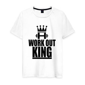 Мужская футболка хлопок с принтом WorkOut king , 100% хлопок | прямой крой, круглый вырез горловины, длина до линии бедер, слегка спущенное плечо. | Тематика изображения на принте: sport | street | turnikman | workout | ворк аут | воркаут | воркаутер | зож | тренировка | турник мэн | турникмен