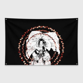Флаг-баннер с принтом Хао Асакура , 100% полиэстер | размер 67 х 109 см, плотность ткани — 95 г/м2; по краям флага есть четыре люверса для крепления | shaman king | зик | король шаманов | манга | шаман кинг