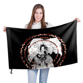 Флаг 3D с принтом Хао Асакура , 100% полиэстер | плотность ткани — 95 г/м2, размер — 67 х 109 см. Принт наносится с одной стороны | shaman king | зик | король шаманов | манга | шаман кинг