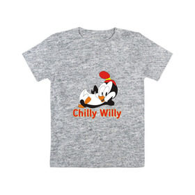 Детская футболка хлопок с принтом Chilly Willy , 100% хлопок | круглый вырез горловины, полуприлегающий силуэт, длина до линии бедер | Тематика изображения на принте: chilly | chilly willy | арт | животные | милые | мультфильмы | пингвины | чилли вилли