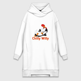 Платье-худи хлопок с принтом Chilly Willy ,  |  | chilly | chilly willy | арт | животные | милые | мультфильмы | пингвины | чилли вилли