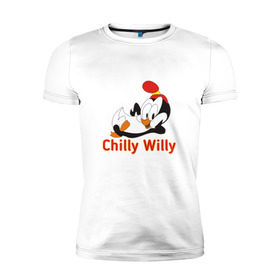 Мужская футболка премиум с принтом Chilly Willy , 92% хлопок, 8% лайкра | приталенный силуэт, круглый вырез ворота, длина до линии бедра, короткий рукав | chilly | chilly willy | арт | животные | милые | мультфильмы | пингвины | чилли вилли