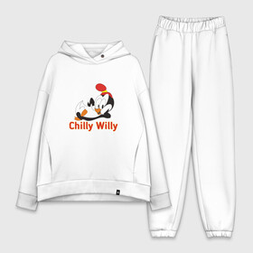 Женский костюм хлопок Oversize с принтом Chilly Willy ,  |  | chilly | chilly willy | арт | животные | милые | мультфильмы | пингвины | чилли вилли