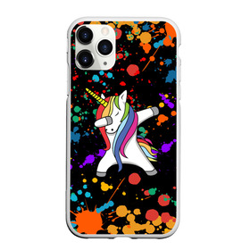 Чехол для iPhone 11 Pro матовый с принтом ЕДИНОРОГ РАДУГА , Силикон |  | color | dab | pony | rainbow | unicornis dab | брызги | даб | единорог | единорог радуга | животные | краски | красочные | ляпистые | пони | радуга | цвета радуги