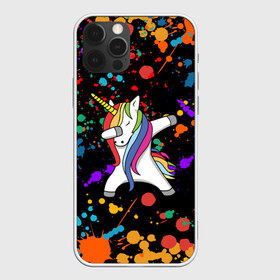Чехол для iPhone 12 Pro Max с принтом ЕДИНОРОГ РАДУГА , Силикон |  | color | dab | pony | rainbow | unicornis dab | брызги | даб | единорог | единорог радуга | животные | краски | красочные | ляпистые | пони | радуга | цвета радуги