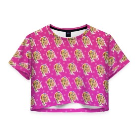 Женская футболка Cropp-top с принтом 6IX9INE PATTERN , 100% полиэстер | круглая горловина, длина футболки до линии талии, рукава с отворотами | 6ix9ine | sixnine | tekashi