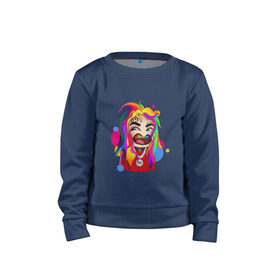 Детский свитшот хлопок с принтом 6IX9INE COLORS , 100% хлопок | круглый вырез горловины, эластичные манжеты, пояс и воротник | 6ix9ine | sixnine | tekashi