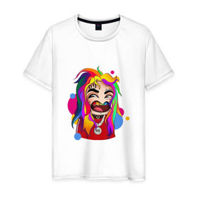 Мужская футболка хлопок с принтом 6IX9INE COLORS , 100% хлопок | прямой крой, круглый вырез горловины, длина до линии бедер, слегка спущенное плечо. | 6ix9ine | sixnine | tekashi