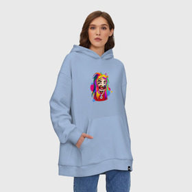 Худи SuperOversize хлопок с принтом 6IX9INE COLORS , 70% хлопок, 30% полиэстер, мягкий начес внутри | карман-кенгуру, эластичная резинка на манжетах и по нижней кромке, двухслойный капюшон
 | 6ix9ine | sixnine | tekashi