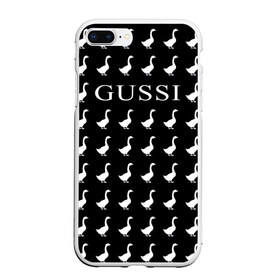 Чехол для iPhone 7Plus/8 Plus матовый с принтом Gussi Black , Силикон | Область печати: задняя сторона чехла, без боковых панелей | gucci | gussi ga ga ga | gussi gang | бренд | гусь | птица