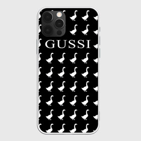 Чехол для iPhone 12 Pro с принтом Gussi Black , силикон | область печати: задняя сторона чехла, без боковых панелей | gucci | gussi ga ga ga | gussi gang | бренд | гусь | птица