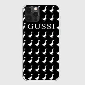 Чехол для iPhone 12 Pro Max с принтом Gussi Black , Силикон |  | gucci | gussi ga ga ga | gussi gang | бренд | гусь | птица