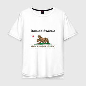 Мужская футболка хлопок Oversize с принтом NCR , 100% хлопок | свободный крой, круглый ворот, “спинка” длиннее передней части | Тематика изображения на принте: fallout | ncr | new california republic | new vegas