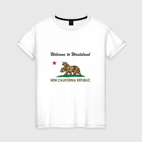 Женская футболка хлопок с принтом NCR , 100% хлопок | прямой крой, круглый вырез горловины, длина до линии бедер, слегка спущенное плечо | fallout | ncr | new california republic | new vegas