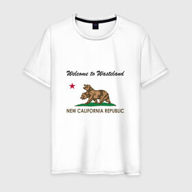 Мужская футболка хлопок с принтом NCR , 100% хлопок | прямой крой, круглый вырез горловины, длина до линии бедер, слегка спущенное плечо. | fallout | ncr | new california republic | new vegas