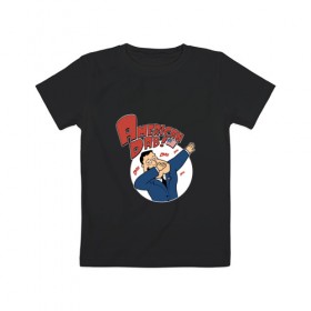 Детская футболка хлопок с принтом American Dab , 100% хлопок | круглый вырез горловины, полуприлегающий силуэт, длина до линии бедер | 
