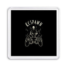 Магнит 55*55 с принтом respawn , Пластик | Размер: 65*65 мм; Размер печати: 55*55 мм | Тематика изображения на принте: bone | gamepad | skull | джойстик | скелет | череп