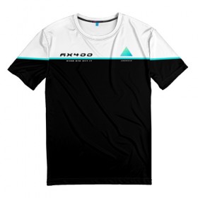 Мужская футболка 3D с принтом Detroit AX400 , 100% полиэфир | прямой крой, круглый вырез горловины, длина до линии бедер | 2038 | connor | dbh | detroit | gamer | kara | андроид | девиант | детройт | кара | квест | коннор | маркус