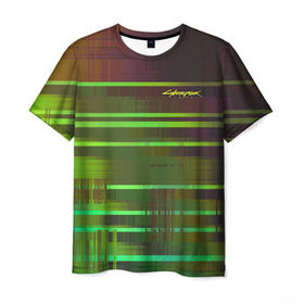 Мужская футболка 3D с принтом CYBERPUNK 2077 (НА СПИНЕ) , 100% полиэфир | прямой крой, круглый вырез горловины, длина до линии бедер | 