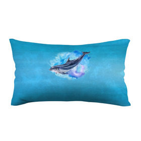 Подушка 3D антистресс с принтом Дельфин , наволочка — 100% полиэстер, наполнитель — вспененный полистирол | состоит из подушки и наволочки на молнии | dolphin | акварель | дельфин | море | морские млекопитающие | океан | синий