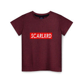 Детская футболка хлопок с принтом Scarlxrd , 100% хлопок | круглый вырез горловины, полуприлегающий силуэт, длина до линии бедер | 